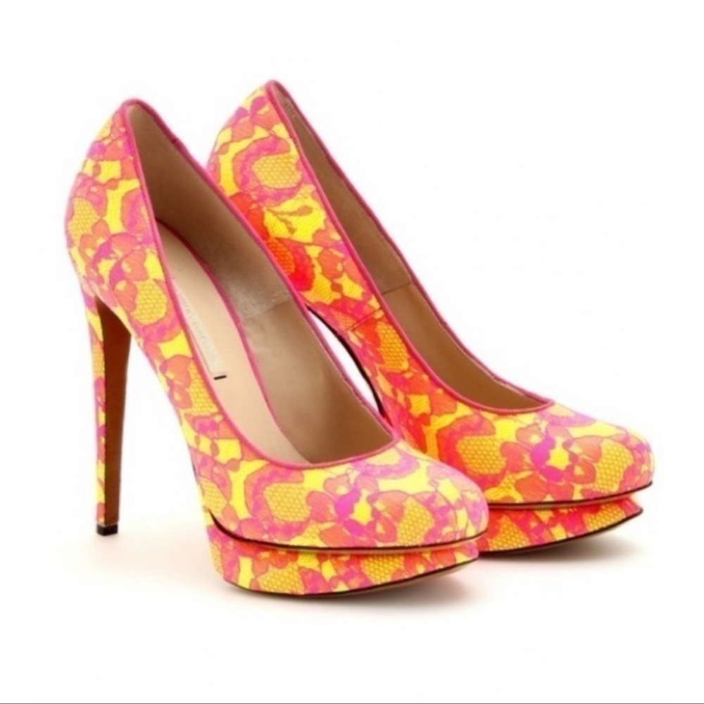 Nicholas Kirkwood Lace Platform Pumps.